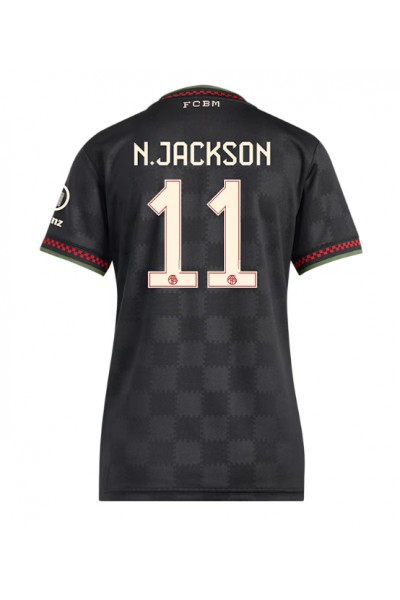 Bayern Munich Nicolas Jackson #11 Jalkapallovaatteet Naisten Kolmaspaita 2025-26 Lyhythihainen Bayern Munich Nicolas Jackson #11 Jalkapallovaatteet Naisten Kolmaspaita 2025-26 Lyhythihainen